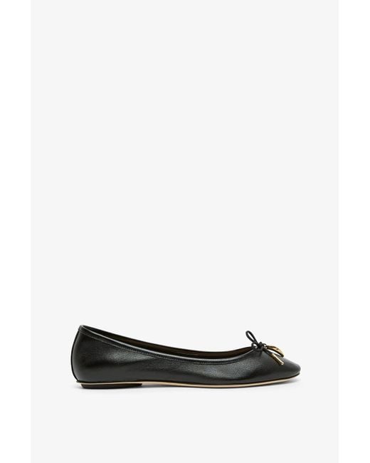 Chloé White Iris Black Leather Ballerinas
