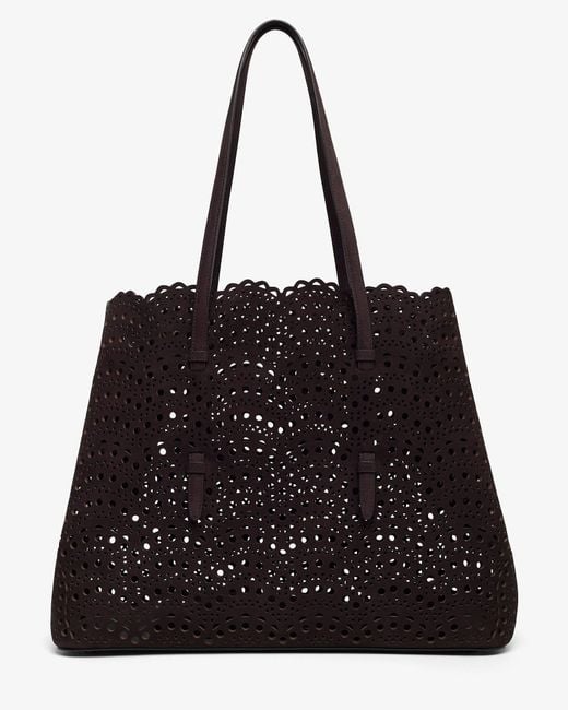 Alaïa Black Mina 37 Vienne Brown Suede Tote Bag