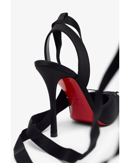 Christian Louboutin Black Cassia Lace Up 100 Satin Pumps