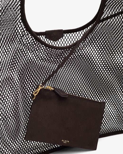 Alaïa Black One Piece Hobo Brown Bag