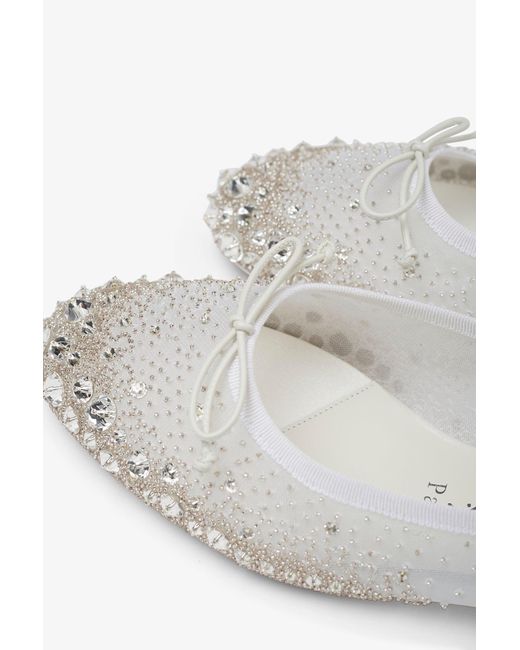 Christian Louboutin White Sweetie Jane Crystal Ballerinas