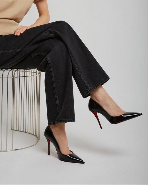 Christian Louboutin Miss Z 100 Black Patent Pumps