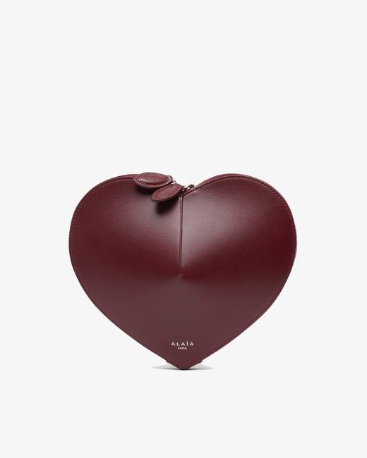 Alaïa Purple Le Coeur Dark Red Leather Crossbody Bag