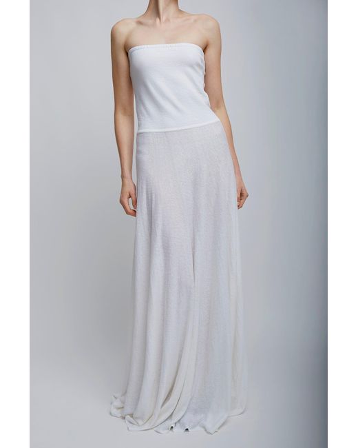 Alaïa White Linen-Blend Maxi Dress