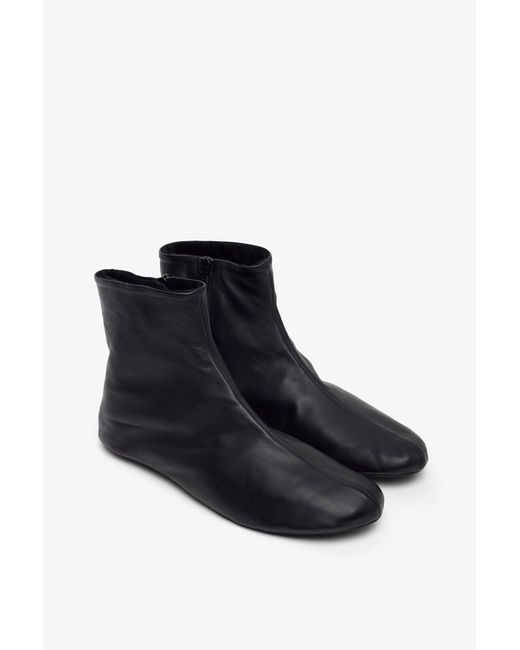 The Row Blue Stella Black Leather Boots