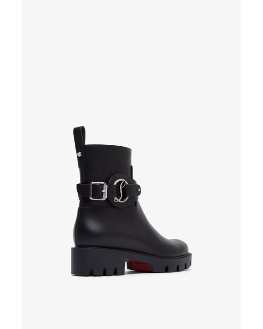 Christian Louboutin Black Dianouchette Lug Leather Ankle Boots