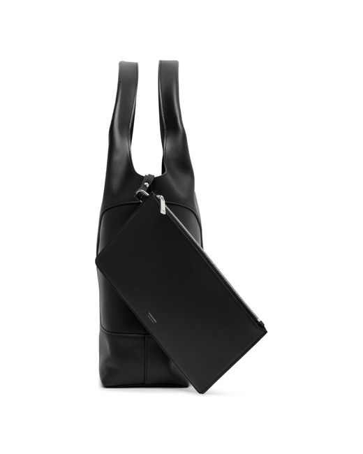 Ferragamo Cut Out Soft Black Tote Bag