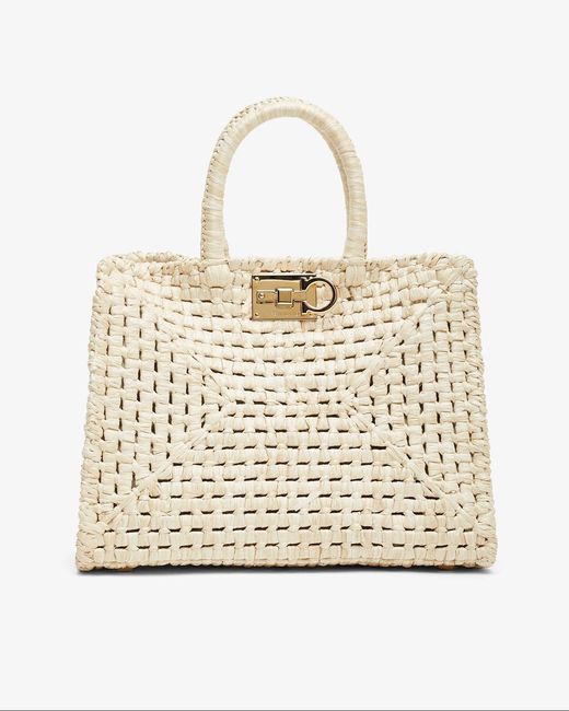 Ferragamo Natural The Studio Raffia Small Bag