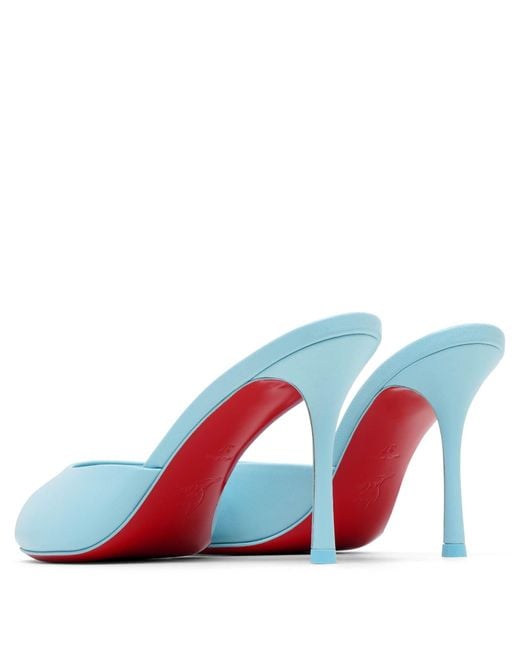 Christian Louboutin Me Dolly 85 Blue Leather Mules