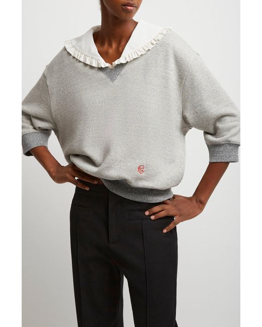 Chloé Gray Collared V-neck Jumper