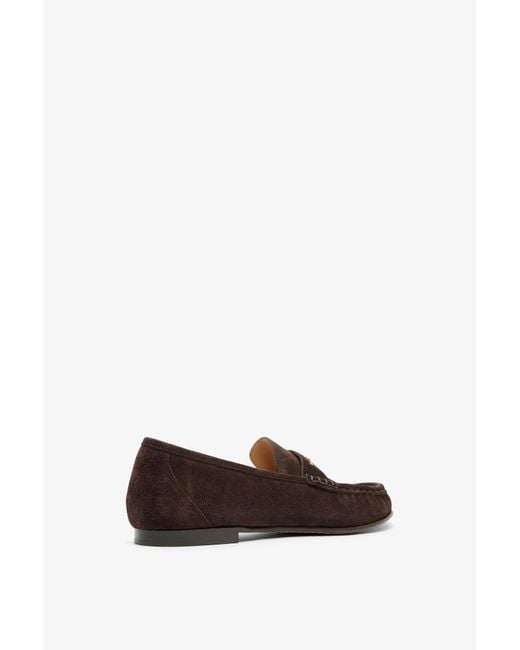 Chloé White Chloe Dark Brown Suede Loafers