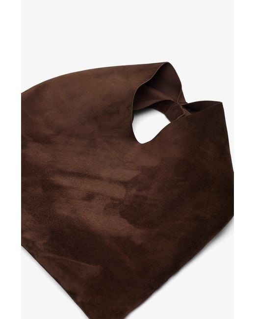 The Row Small Bindle Brown Suede Shoulder Bag