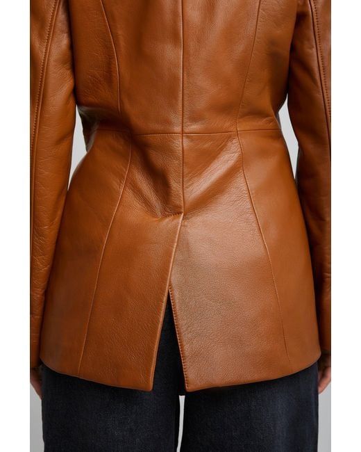 Chloé Brown Tailored Leather Jacket