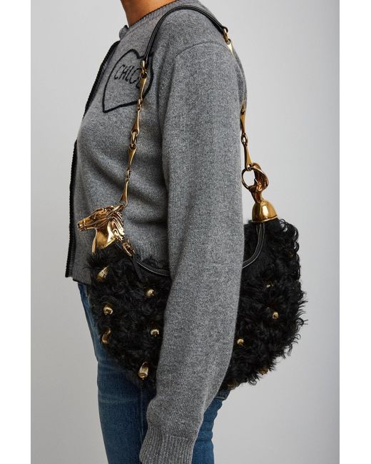 Chloé Chain Horse Black Shoulder Bag