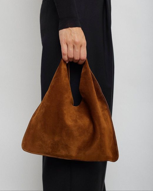 The Row Bindle Small Brown Suede Bag