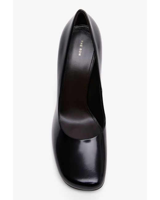 The Row Black Penelope High Leather Pumps