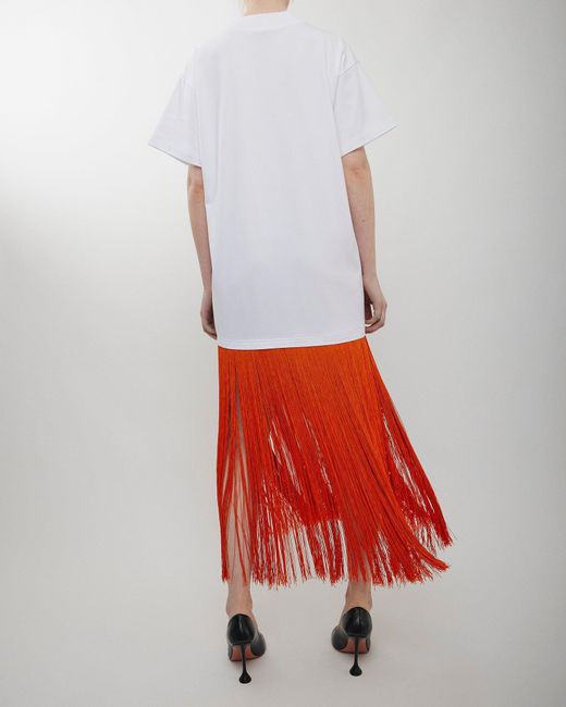 Alaïa Fringed White T-shirt