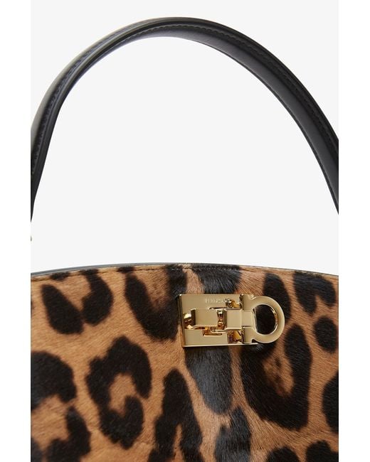 Ferragamo Brown The New Studio Leopard Box Bag