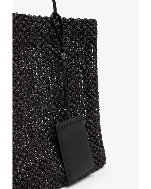 The Row Barn Mini Black Raffia Tote Bag