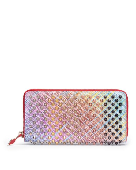 Christian Louboutin Pink Panettone Unicorn Suede Spikes Wallet