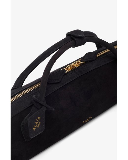 Alaïa Blue Le Teckel Black Suede Clutch