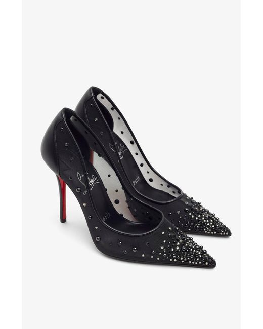 Christian Louboutin White Miss Z 100 Black Degrastrass Pumps