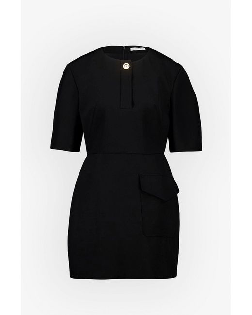 Givenchy Black Cocoon Wool Grain De Poudre Minidress