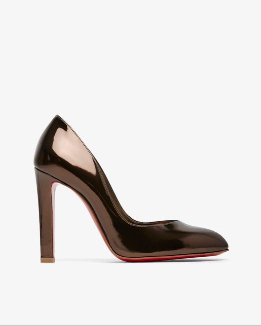 Christian Louboutin White Fannylove 100 Bronze Metallic Pumps
