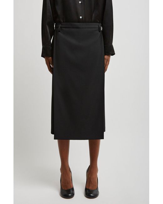 The Row Azarion Black Wool Skirt