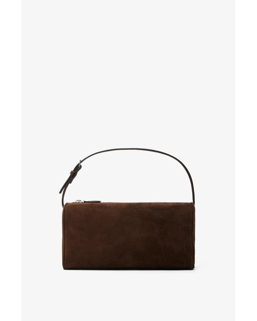 The Row 90's Dark Brown Suede Bag