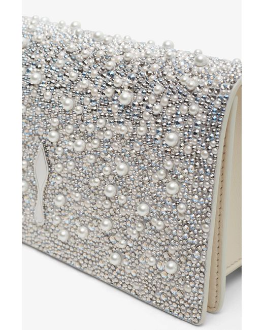 Christian Louboutin Gray Bettina Sliver Strass Clutch