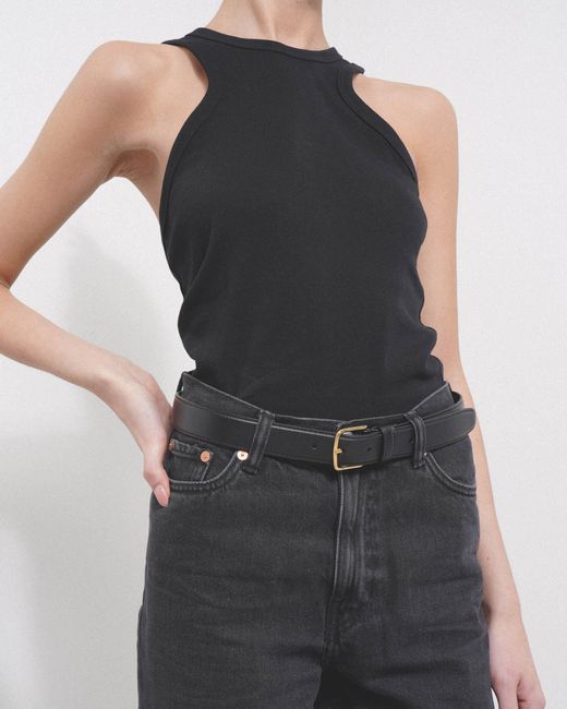 The Row Classic Black Gold Buckle Belt