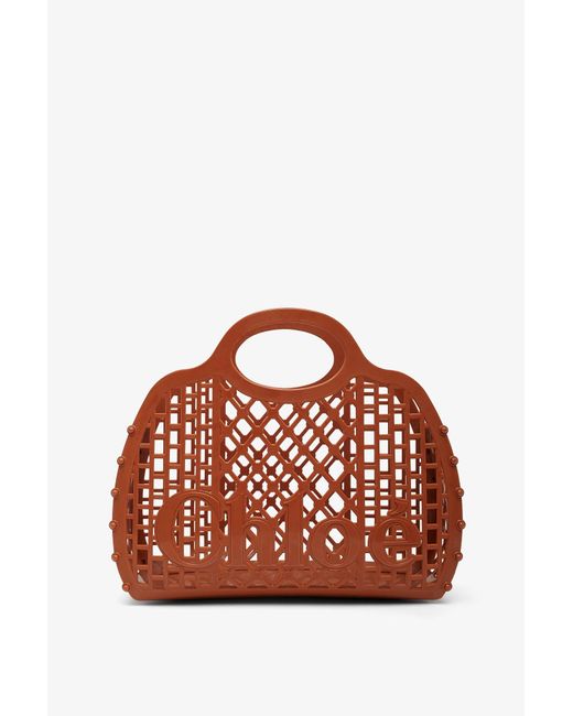 Chloé Red Chloe Cage Brown Jelly Bag