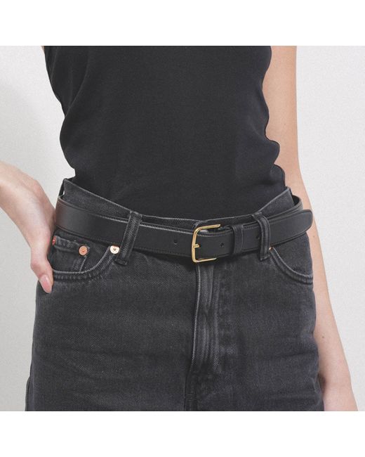 The Row Classic Black Gold Buckle Belt