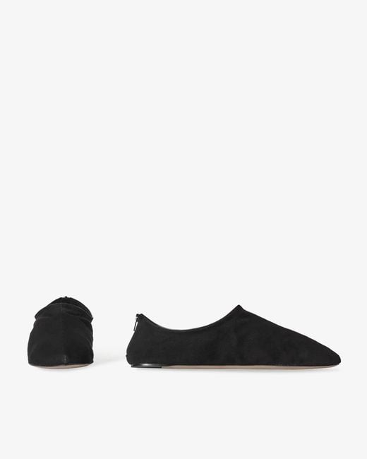 The Row Black Stellene Suede Ballet Flats