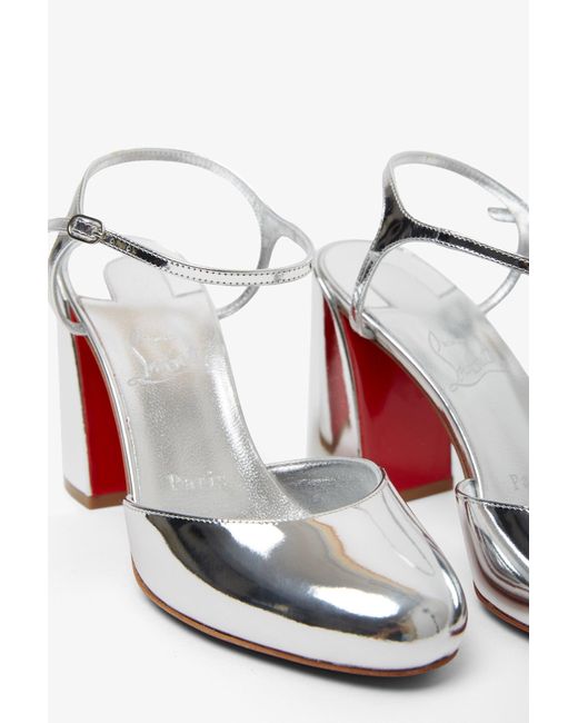 Christian Louboutin White Jane Pump 85 Silver Pumps