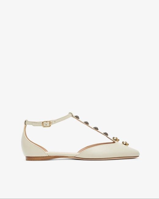 Chloé Natural Celeste Eggshell Leather Ballerinas