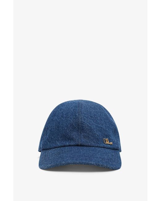 Chloé Blue Chloe Iconic Denim Cap