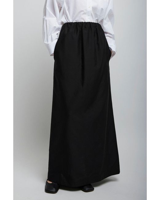 The Row Saul Black Silk Cotton Skirt