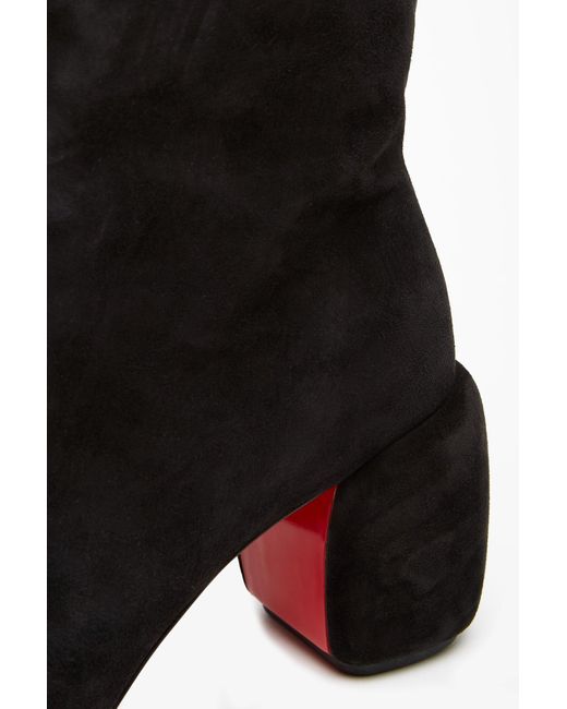 Christian Louboutin Minny 70 Black Suede Boots