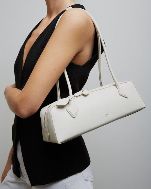 Alaïa White Le Teckel Medium Leather Bag