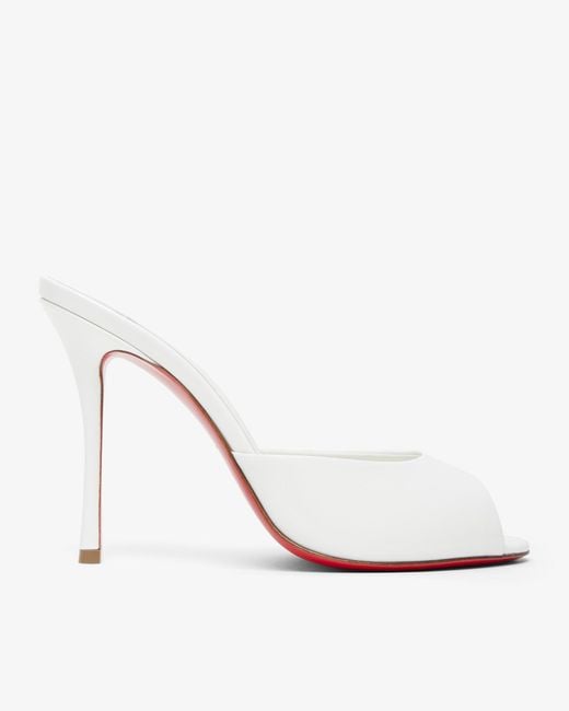 Christian Louboutin Me Dolly 100 White Patent Mules
