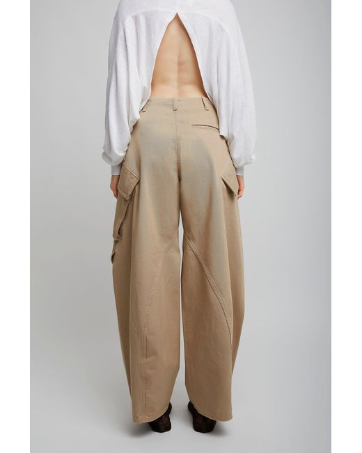Alaïa Natural Cargo Beige Pants