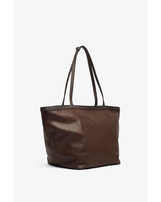 The Row Xl Park Tote Dark Brown Bag