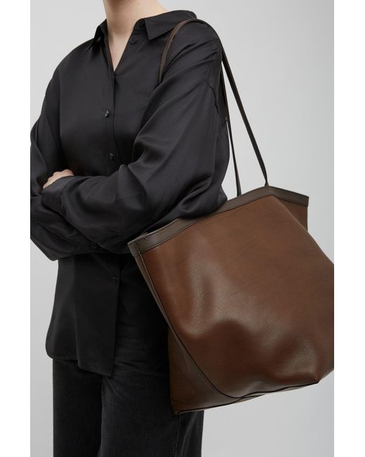 The Row Xl Park Tote Dark Brown Bag