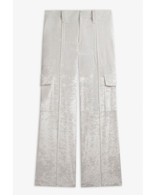 Phoebe Philo White Liquid Cargo Trousers