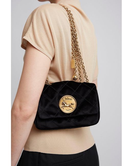 Chloé White Chloe Heritage Black Shoulder Bag
