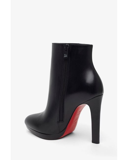 Christian Louboutin Black Fannylove Booty 120 Calf-Leather Heeled Boots