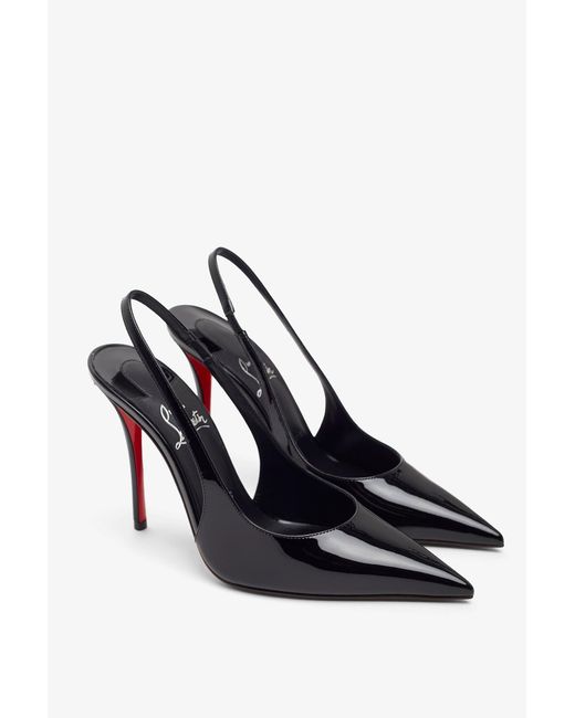 Christian Louboutin White Miss Z 100 Patent Slingback Pumps