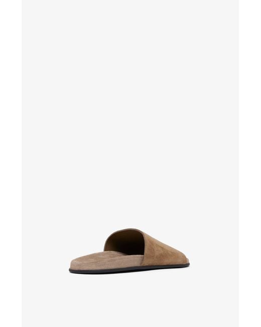 The Row White Hugh Dark Green Slides